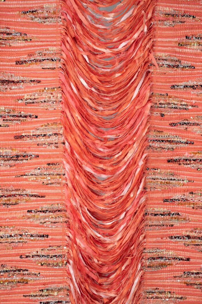 Peach Bubble Two Side Zig-Zag Fabric