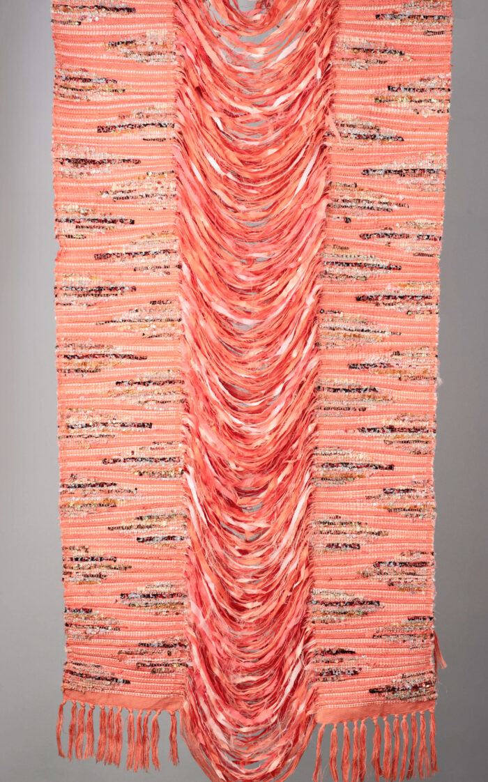 Peach Bubble Two Side Zig-Zag Fabric - Image 2