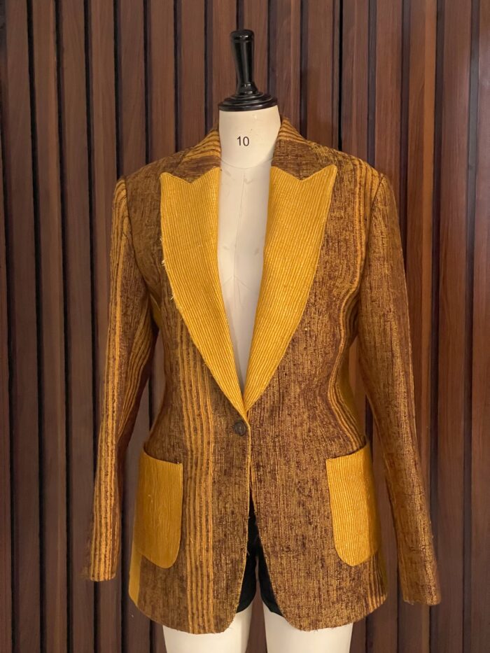Mustard Gold and Brown Mix Diakwu Jacket
