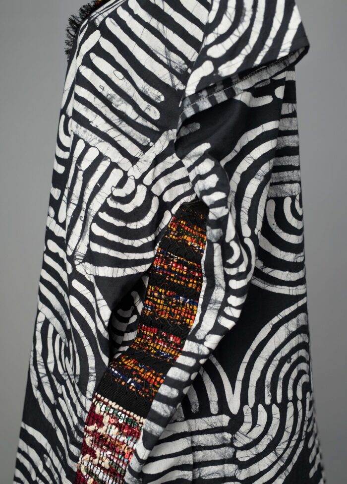 Kimono Embellished with Black Mix Diakwu Strip - Image 3