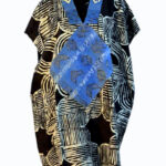 White, Black & Navy Blue Heritage Code Kaftan